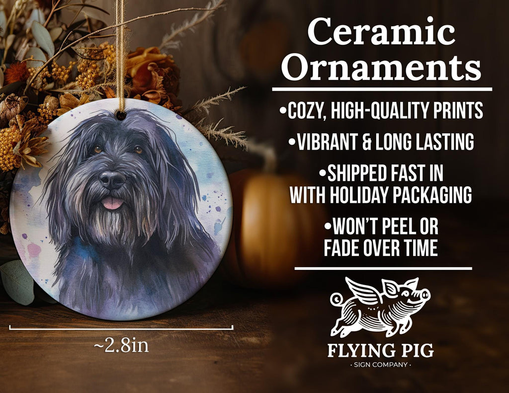 Watercolor Bergamasco Sheepdog Ceramic Ornament, Handcrafted, Dog Lover Gift, Home Decor, Christmas Decor — photo 5