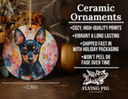 Miniature Pinscher Ceramic Ornament, Watercolor Dog Art, Circular Design, Pet Lover Gift, Holiday Decor, Handmade — photo 5