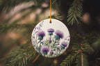 In a  Ceramic Ornament, Botanical Illustration, Thistle Circle Ornament, Unique Gift, Christmas Ornament Gift — photo 3