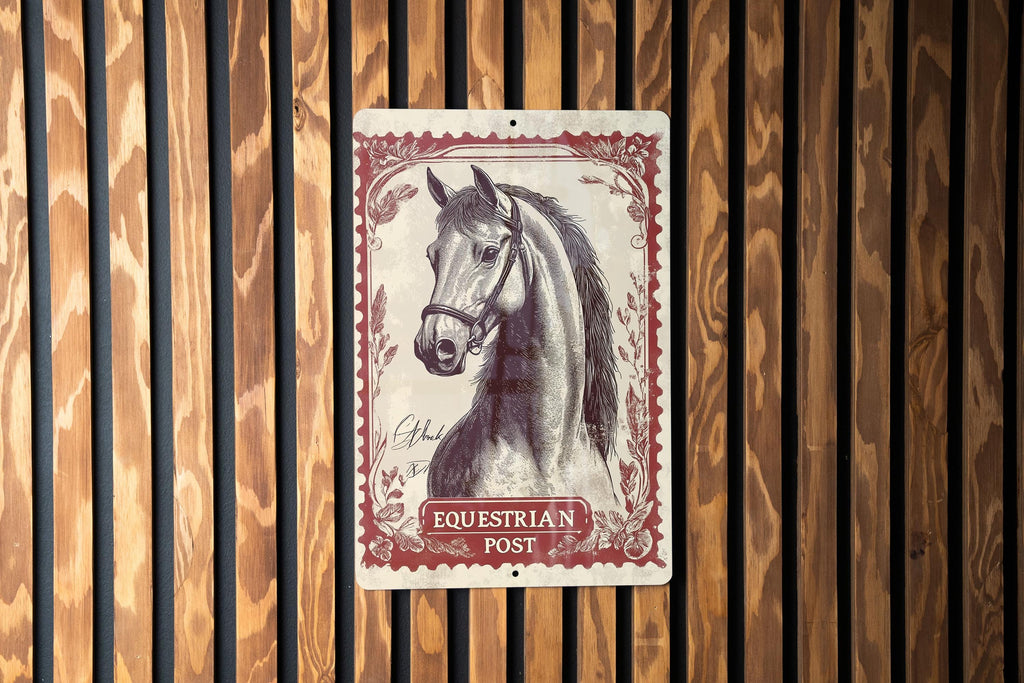 Majestic Equine Elegance Metal Sign, Vintage Horse Decor, Rustic Equestrian Art, Farmhouse Wall Decor, Sepia Horse Print, Country Home Decor — photo 3
