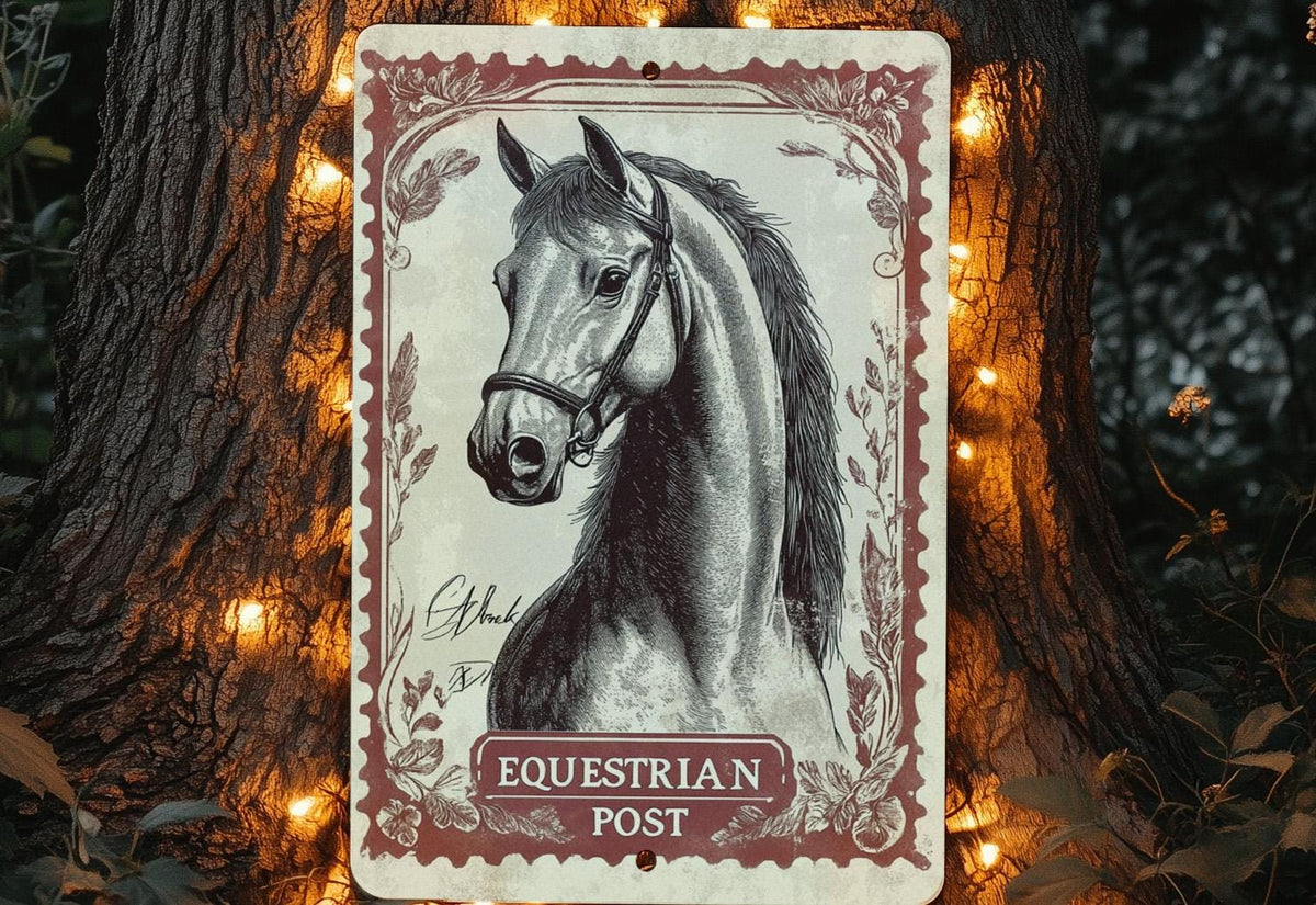 Majestic Equine Elegance Metal Sign, Vintage Horse Decor, Rustic Equestrian Art, Farmhouse Wall Decor, Sepia Horse Print, Country Home Decor — photo 4