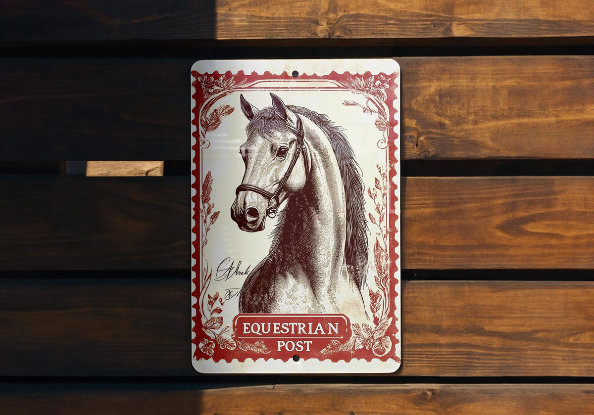 Majestic Equine Elegance Metal Sign, Vintage Horse Decor, Rustic Equestrian Art, Farmhouse Wall Decor, Sepia Horse Print, Country Home Decor — photo 5