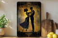 Golden Art Deco Couple Metal Sign, Bronze Home Decor, Vintage Wall Art, Romantic Dance Art, Elegant Metal Sign, Retro Gift Idea — photo 1