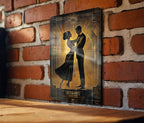 Golden Art Deco Couple Metal Sign, Bronze Home Decor, Vintage Wall Art, Romantic Dance Art, Elegant Metal Sign, Retro Gift Idea — photo 2