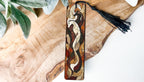 Majestic Equine Harmony Metal Bookmark, Art Nouveau Elegance, Horse Lover Gift, Earthen Reds And Creams, Unique Reading Accessory — photo 2
