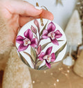 Watercolor Peruvian Ceramic Ornament, Circular Design, Handmade Christmas Decor, Artful Gift,  Circle Keepsake — photo 1