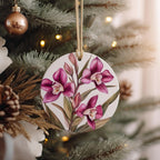 Watercolor Peruvian Ceramic Ornament, Circular Design, Handmade Christmas Decor, Artful Gift,  Circle Keepsake — photo 2