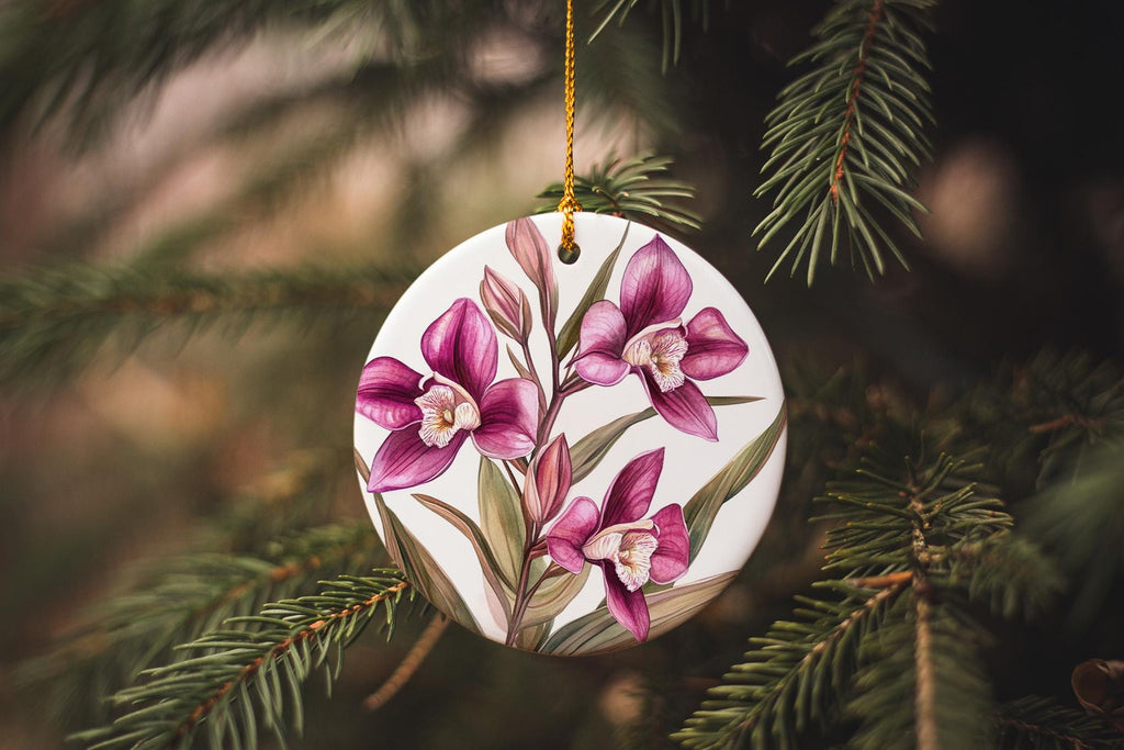 Watercolor Peruvian Ceramic Ornament, Circular Design, Handmade Christmas Decor, Artful Gift,  Circle Keepsake — photo 3