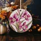 Watercolor Peruvian Ceramic Ornament, Circular Design, Handmade Christmas Decor, Artful Gift,  Circle Keepsake — photo 4