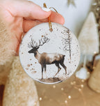 Watercolor Ceramic Ornament, Circular Design, Handmade Ornament, Unique Ceramic Gift, Holiday Decoration, Art-Inspired Ornament — photo 3