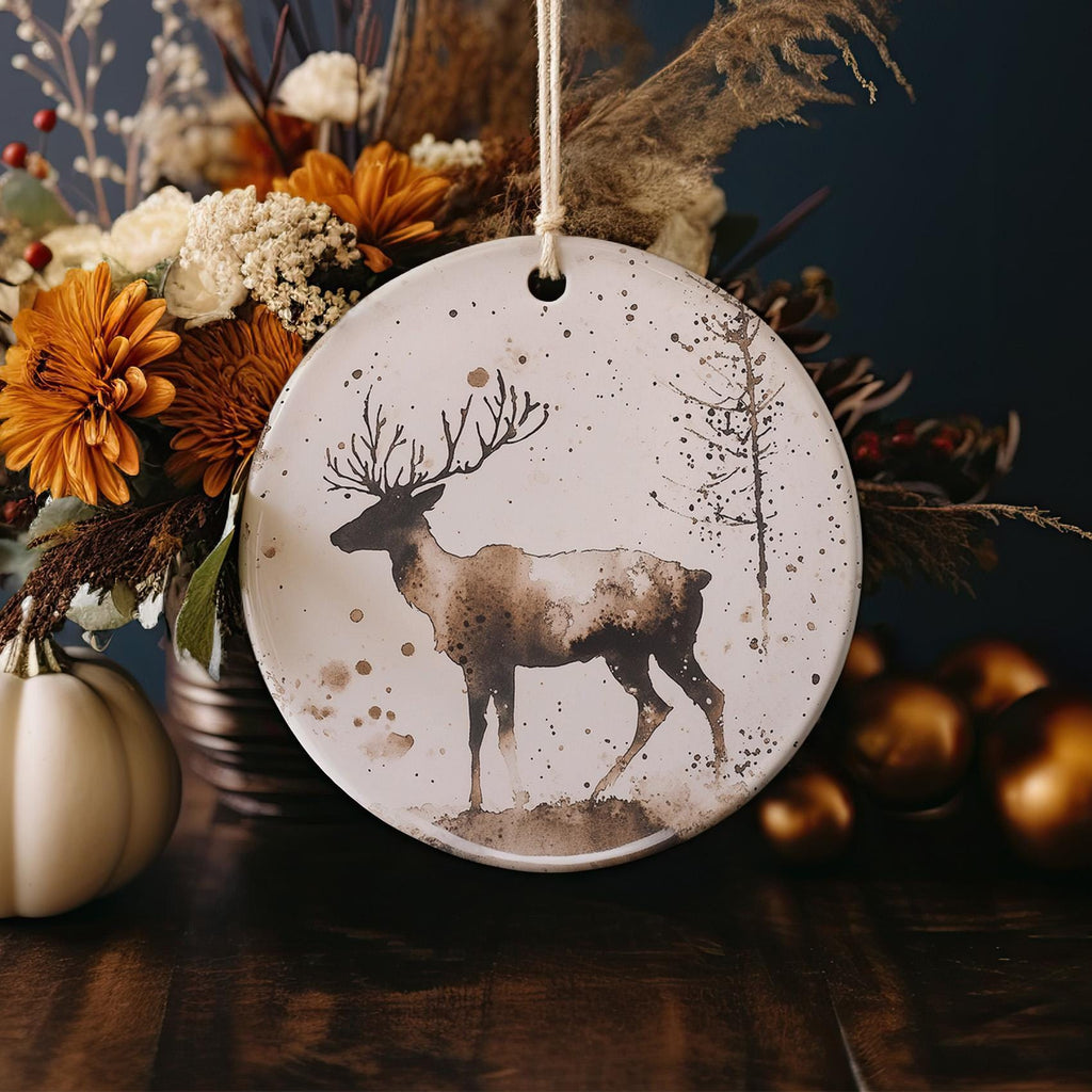 Watercolor Ceramic Ornament, Circular Design, Handmade Ornament, Unique Ceramic Gift, Holiday Decoration, Art-Inspired Ornament — photo 4