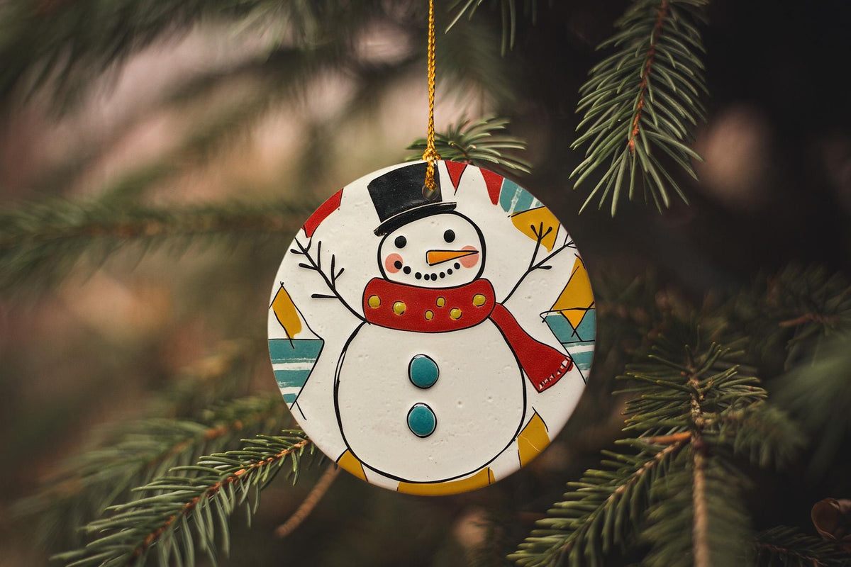 950s-Inspired Ceramic Ornament, Retro Circle Design, Handmade Ceramic, Vintage Home Decor, Unique Gift — photo 1