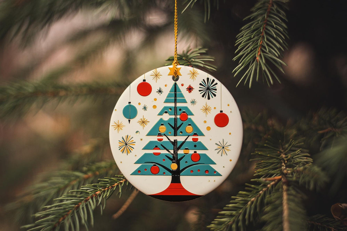 950s Atomic Age Ceramic Ornament, Retro Circle Design, Mid-Century Modern, Vintage Decor, Unique Home Accent — photo 4