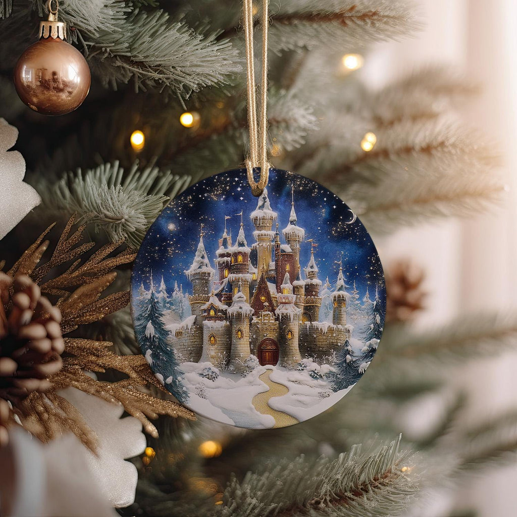 Fantastical Holiday Ceramic Ornament, Circular Design, Unique Xmas Decor, Handmade Gift, Festive Home Accent — photo 2