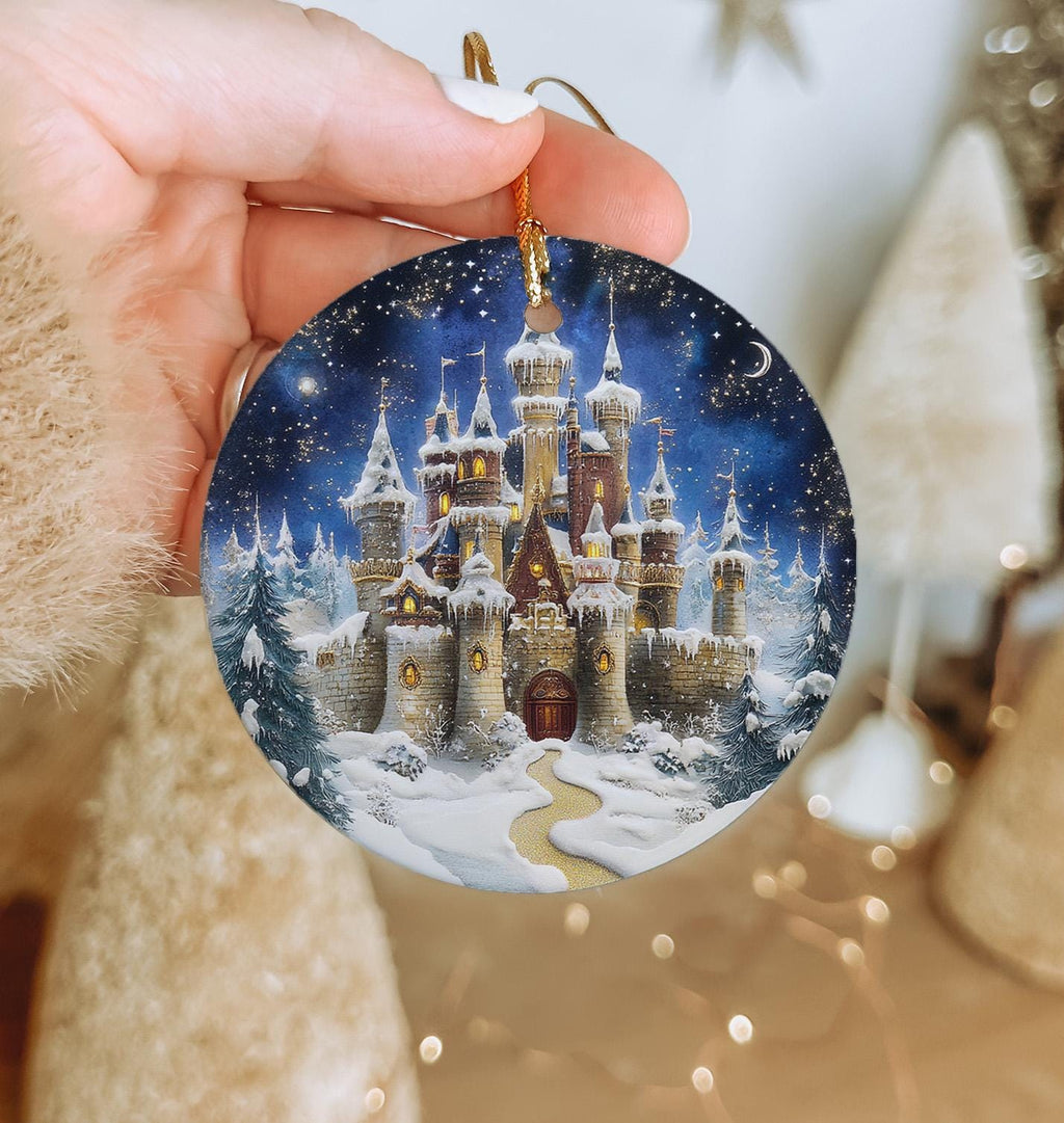 Fantastical Holiday Ceramic Ornament, Circular Design, Unique Xmas Decor, Handmade Gift, Festive Home Accent — photo 4