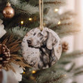 Weimaraner Watercolor Ceramic Ornament, Dog Lover Gift, Circular Design Decor, Handmade Christmas Ornament — photo 1