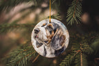 Grand Basset Griffon Vendeen Ceramic Ornament, Watercolor Dog Art, Circle Design, Handmade Gift, Pet Lover Decor, Unique Ornament — photo 1