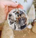 Grand Basset Griffon Vendeen Ceramic Ornament, Watercolor Dog Art, Circle Design, Handmade Gift, Pet Lover Decor, Unique Ornament — photo 2