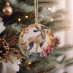 Sloughi Watercolor Ceramic Ornament, Dog Lover Gift, Handmade Decor, Unique Christmas Ornament, Pet Memorial Keepsake — photo 3