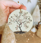 Vintage Botanical Plum Ceramic Ornament, Circular Design,  Circle, Home Decor, Unique Gift Idea, Ceramic Art — photo 1