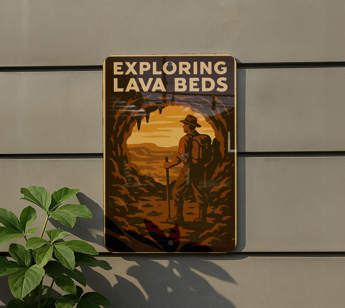 1930s WPA Style Lava Beds Tin Sign – Vintage National Park Metal Art, Rustic Wall Decor, Retro Travel Poster Look — photo 5