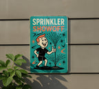 Atomic Age Tin Sign Sprinkler Showoff – Retro Turquoise Coral Boomerang Starburst Metal Wall Art, Mid Century Modern Decor — photo 5