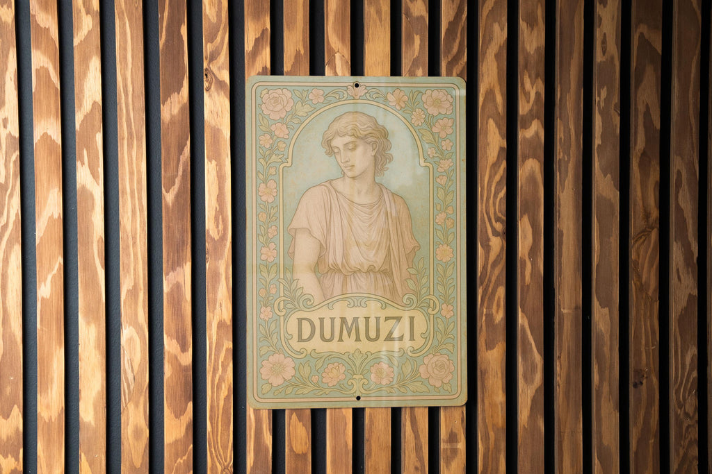 Belle Époque Floral Metal Sign Dumuzi Art – Vintage Pastel Tin Wall Decor, Parisian Ornate Border, Antique-Style Patina — photo 1