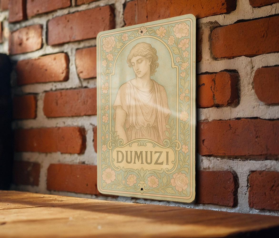 Belle Époque Floral Metal Sign Dumuzi Art – Vintage Pastel Tin Wall Decor, Parisian Ornate Border, Antique-Style Patina — photo 2