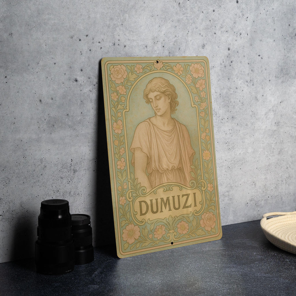 Belle Époque Floral Metal Sign Dumuzi Art – Vintage Pastel Tin Wall Decor, Parisian Ornate Border, Antique-Style Patina — photo 3