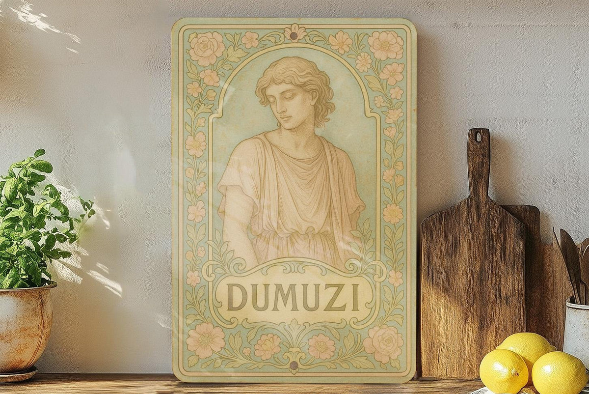 Belle Époque Floral Metal Sign Dumuzi Art – Vintage Pastel Tin Wall Decor, Parisian Ornate Border, Antique-Style Patina — photo 4