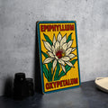 Pop Art Epiphyllum Oxypetalum Metal Sign – Comic Style Wall Decor with Ben-Day Dots, Bold Lines, Retro Tin Artwork — photo 1