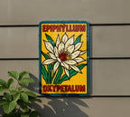 Pop Art Epiphyllum Oxypetalum Metal Sign – Comic Style Wall Decor with Ben-Day Dots, Bold Lines, Retro Tin Artwork — photo 5