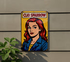 Pop Art Comic Metal Sign Clio Sparrow – Retro Tin Wall Decor, Bold Colors, Ben-Day Dots, Vintage Style Art Panel — photo 5