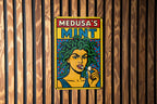 Pop Art Medusa Tin Sign – Comic Style Wall Decor, Retro Metal Poster with Bold Lines, Ben-Day Dots, Vintage Scratch Look — photo 2