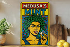 Pop Art Medusa Tin Sign – Comic Style Wall Decor, Retro Metal Poster with Bold Lines, Ben-Day Dots, Vintage Scratch Look — photo 4