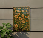 Art Nouveau Tin Sign – Imp_s Impatiens Wall Decor, Vintage Floral Metal Plaque, Emerald Sepia Tones, Elegant Antique Style — photo 5