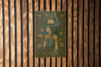 Art Nouveau Nut Goddess Metal Sign – Ornate Floral Frame, Emerald Sepia Tones, Vintage Enamel Look, Decorative Wall Art — photo 1