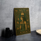 Art Nouveau Nut Goddess Metal Sign – Ornate Floral Frame, Emerald Sepia Tones, Vintage Enamel Look, Decorative Wall Art — photo 3