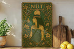 Art Nouveau Nut Goddess Metal Sign – Ornate Floral Frame, Emerald Sepia Tones, Vintage Enamel Look, Decorative Wall Art — photo 4