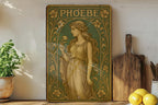 Art Nouveau Phoebe Tin Sign – Vintage Floral Metal Wall Art, Emerald & Sepia Tones, Elegant Antique Style Decor — photo 4