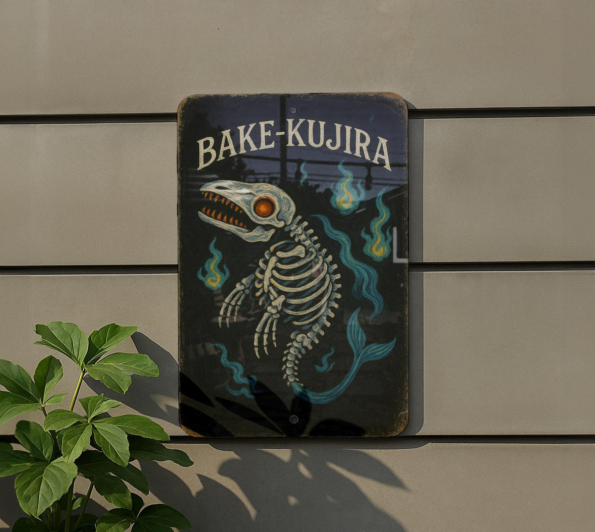 Retro Bake-Kujira Chalkboard Metal Sign – Hand-Drawn Whale Art, Vintage Tin Wall Decor, Slate Background, Nautical Kitchen Sign — photo 5