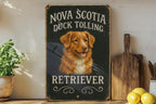 Retro Nova Scotia Duck Tolling Retriever Chalkboard Metal Sign – Hand-Drawn Dog Art, Rustic Tin Wall Decor, Vintage Dog Lover Gift — photo 4
