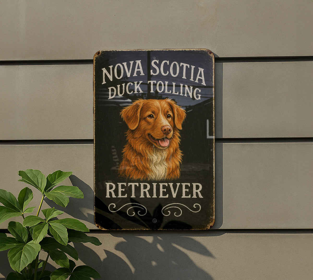 Retro Nova Scotia Duck Tolling Retriever Chalkboard Metal Sign – Hand-Drawn Dog Art, Rustic Tin Wall Decor, Vintage Dog Lover Gift — photo 5