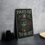 Pirate Cat Retro Chalkboard Metal Sign – Vintage Tin Wall Art with Chalk Script, Rustic Slate Look, Distressed Edge Decor — photo 3