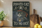 Pirate Cat Retro Chalkboard Metal Sign – Vintage Tin Wall Art with Chalk Script, Rustic Slate Look, Distressed Edge Decor — photo 4