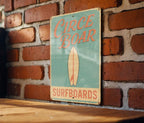 Retro Surf Shack Metal Sign – Circe Boar Art, Aqua & Beige Tin Wall Decor, Distressed Coastal Beach House Vintage Style — photo 2