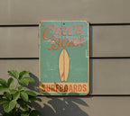 Retro Surf Shack Metal Sign – Circe Boar Art, Aqua & Beige Tin Wall Decor, Distressed Coastal Beach House Vintage Style — photo 5