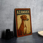 Rustic Azawakh Dog Tin Sign – Hand-Painted Americana Wall Art, Vintage Metal Decor, Red Navy Cream, Distressed Farmhouse Style — photo 3