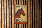Rustic Americana Namib Desert Horse Tin Sign – Hand-Painted Metal Wall Art, Vintage Western Decor, Weathered Farmhouse Sign — photo 2