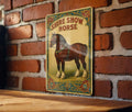 Victorian Shire Show Horse Metal Sign – Antique Chromolithograph Style, Jewel Tones, Ornate Vintage Farmhouse Wall Decor — photo 1